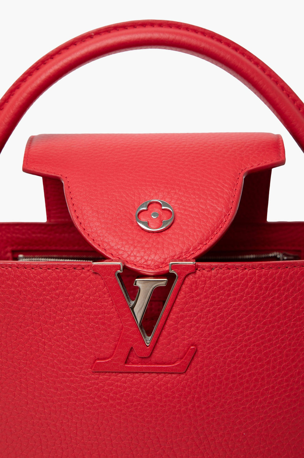 Louis Vuitton Taurillon Capucines PM Red