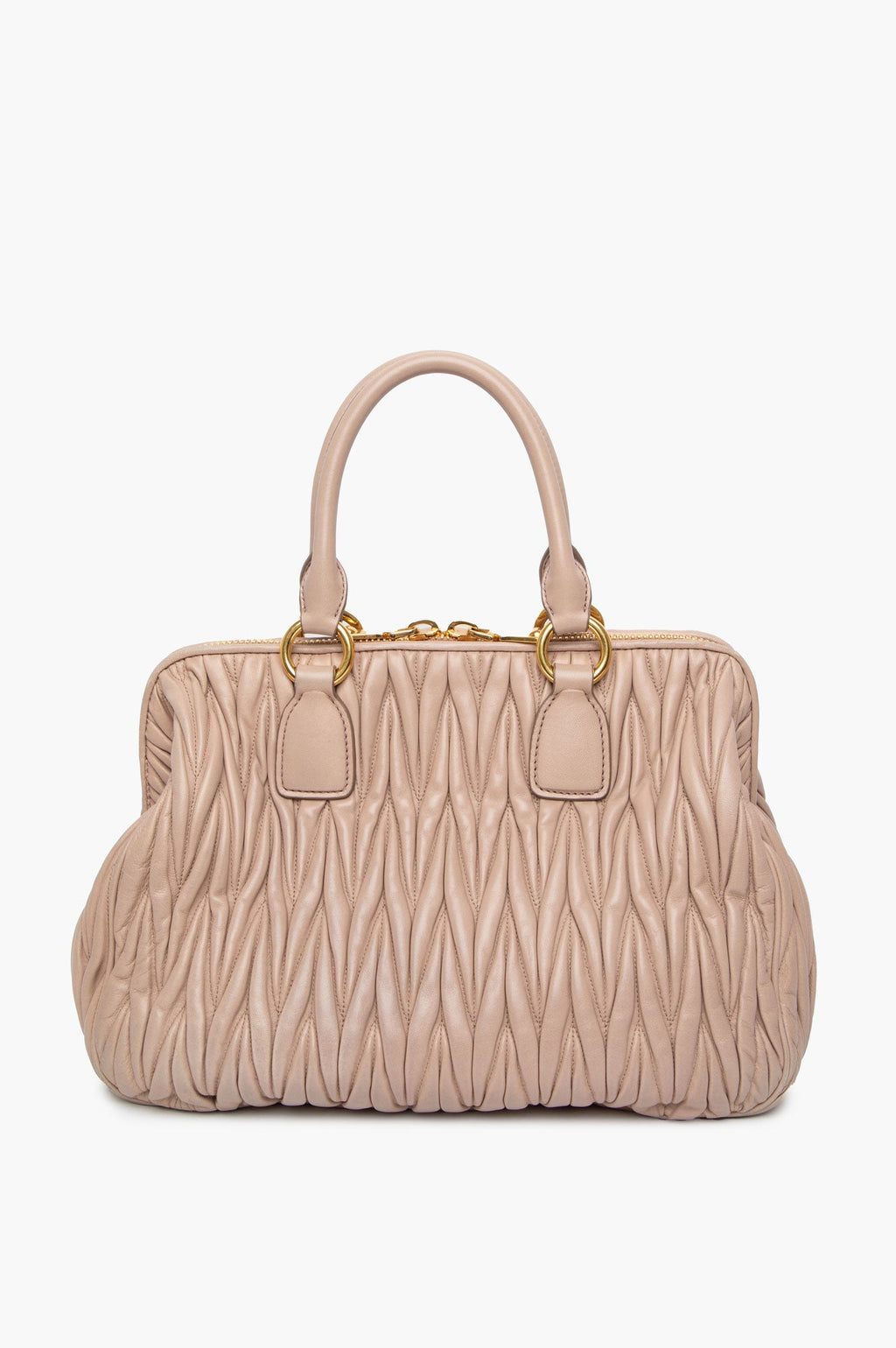 Miu Miu Dusty Rose Matelassé Top Handle Doctor Bag
