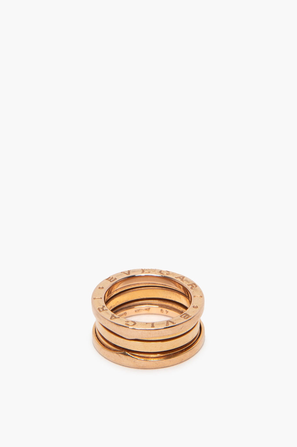 Bvlgari 18k Rose Gold B.zero1 Three-Band Ring