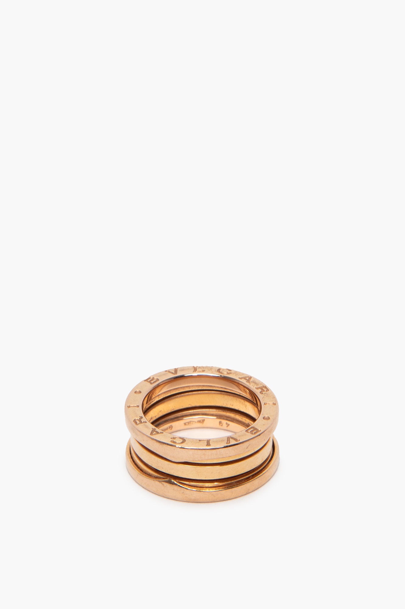Bvlgari 18k Rose Gold B.zero1 Three-Band Ring