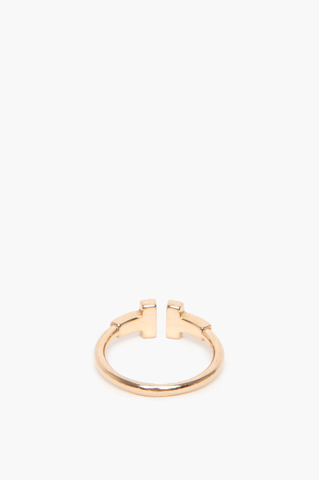 Tiffany & Co. Rose Gold Diamond T Wire Ring Size 4.75