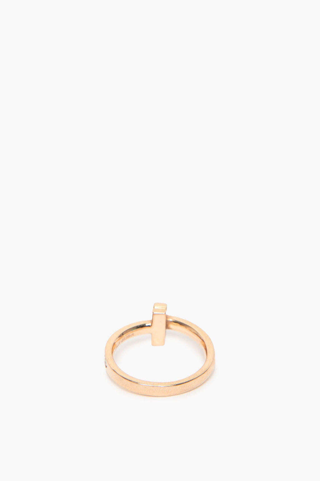 Tiffany & Co. Rose Gold Pave Diamonds T T1 Ring Size 5