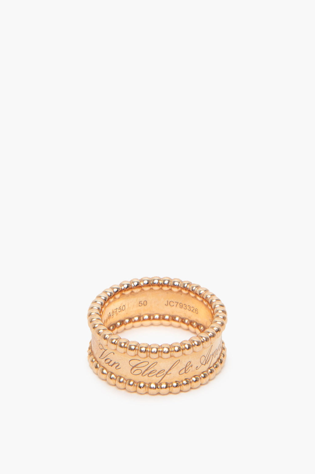 Van Cleef & Arpels 18k Rose Gold A Perlée Signature Ring