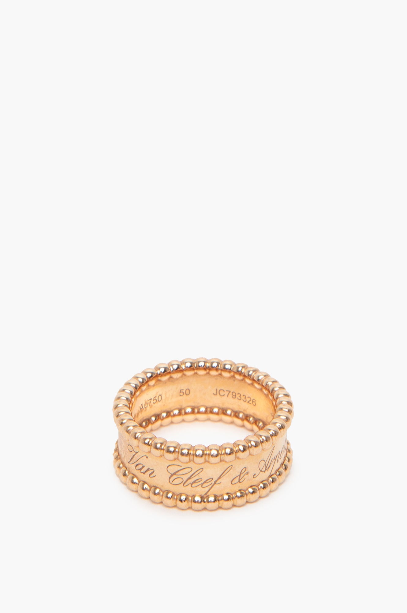 Van Cleef & Arpels 18k Rose Gold A Perlée Signature Ring