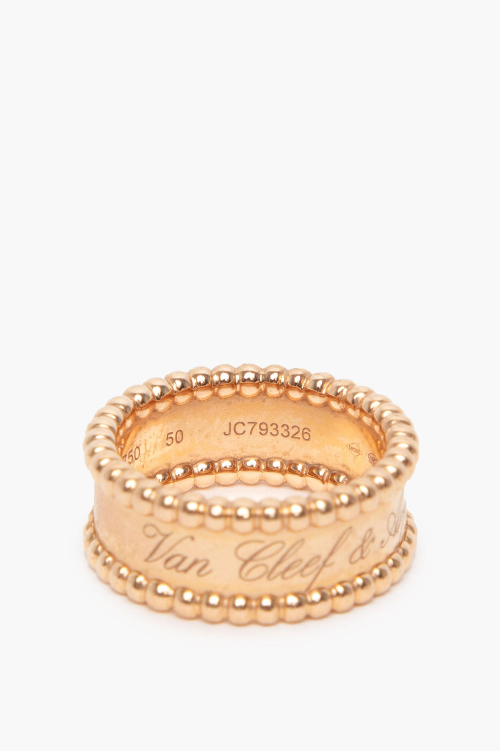 Van Cleef & Arpels 18k Rose Gold A Perlée Signature Ring