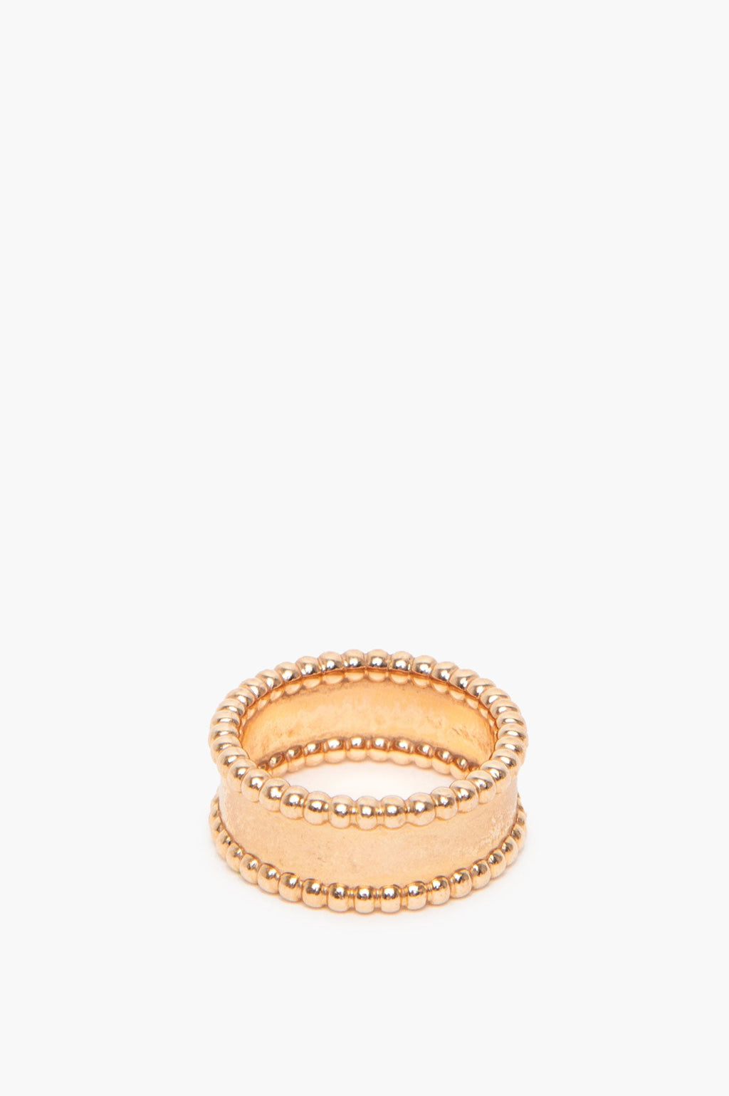 Van Cleef & Arpels 18k Rose Gold A Perlée Signature Ring