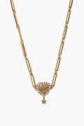 Christian Dior Burnished Gold-Tone J'Adior Crystal Heart Chain Choker