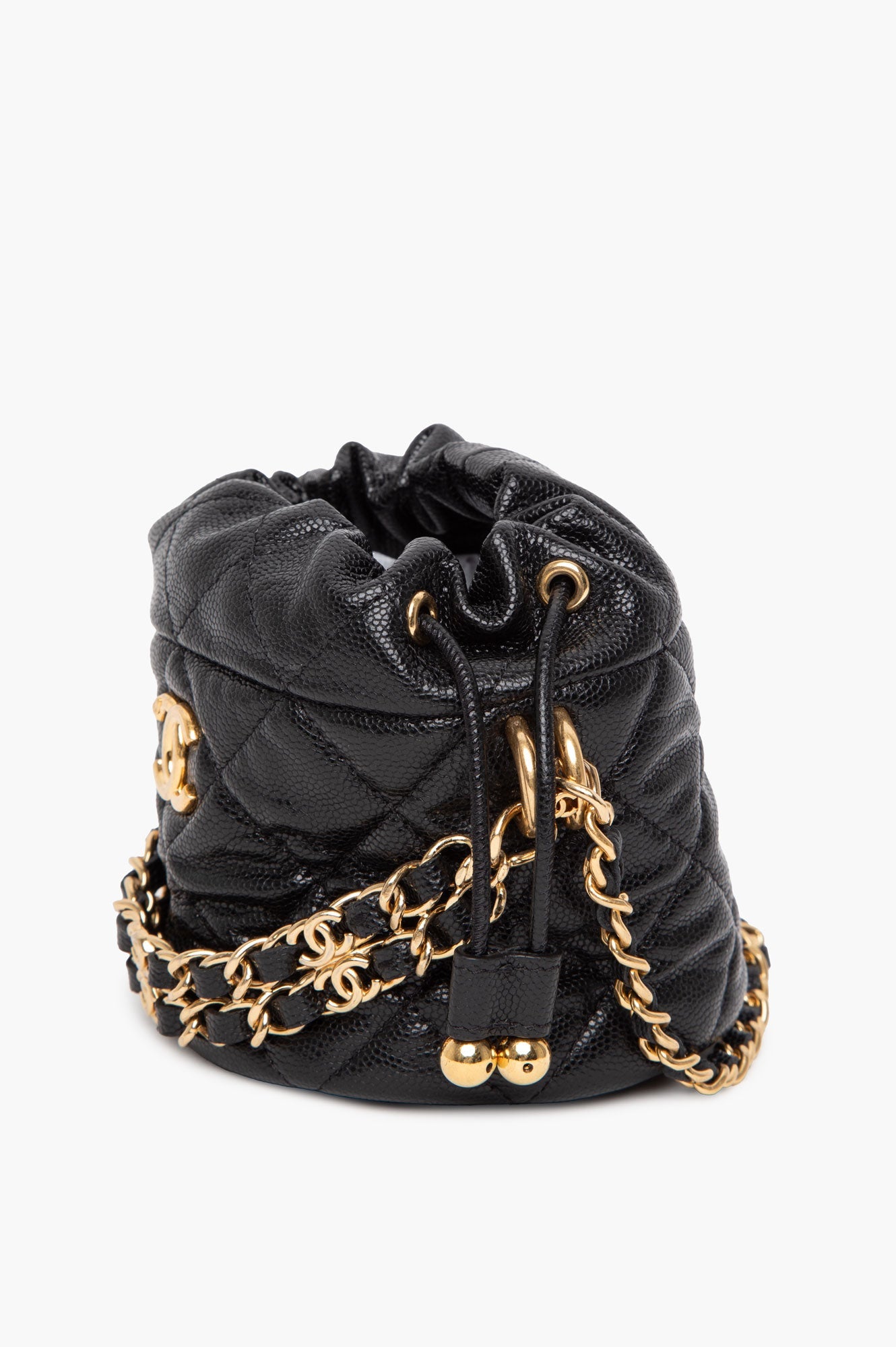 Chanel Black Caviar Mini Bucket Bag