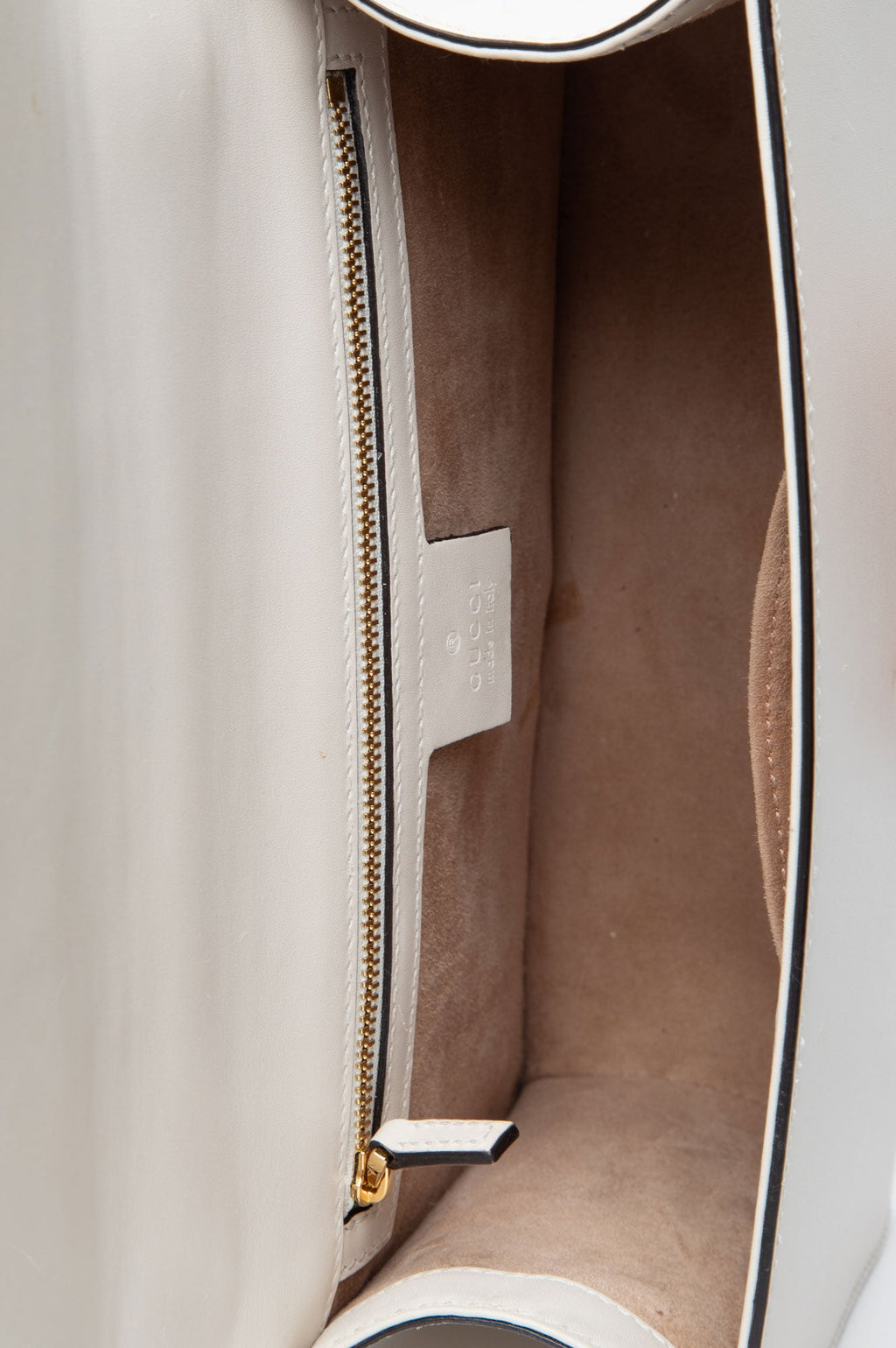 Gucci Medium White Leather Sylvie Shoulder Bag