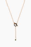 Hermes 18k Rose Gold Black Spinel Finesse Lariat Necklace with Box