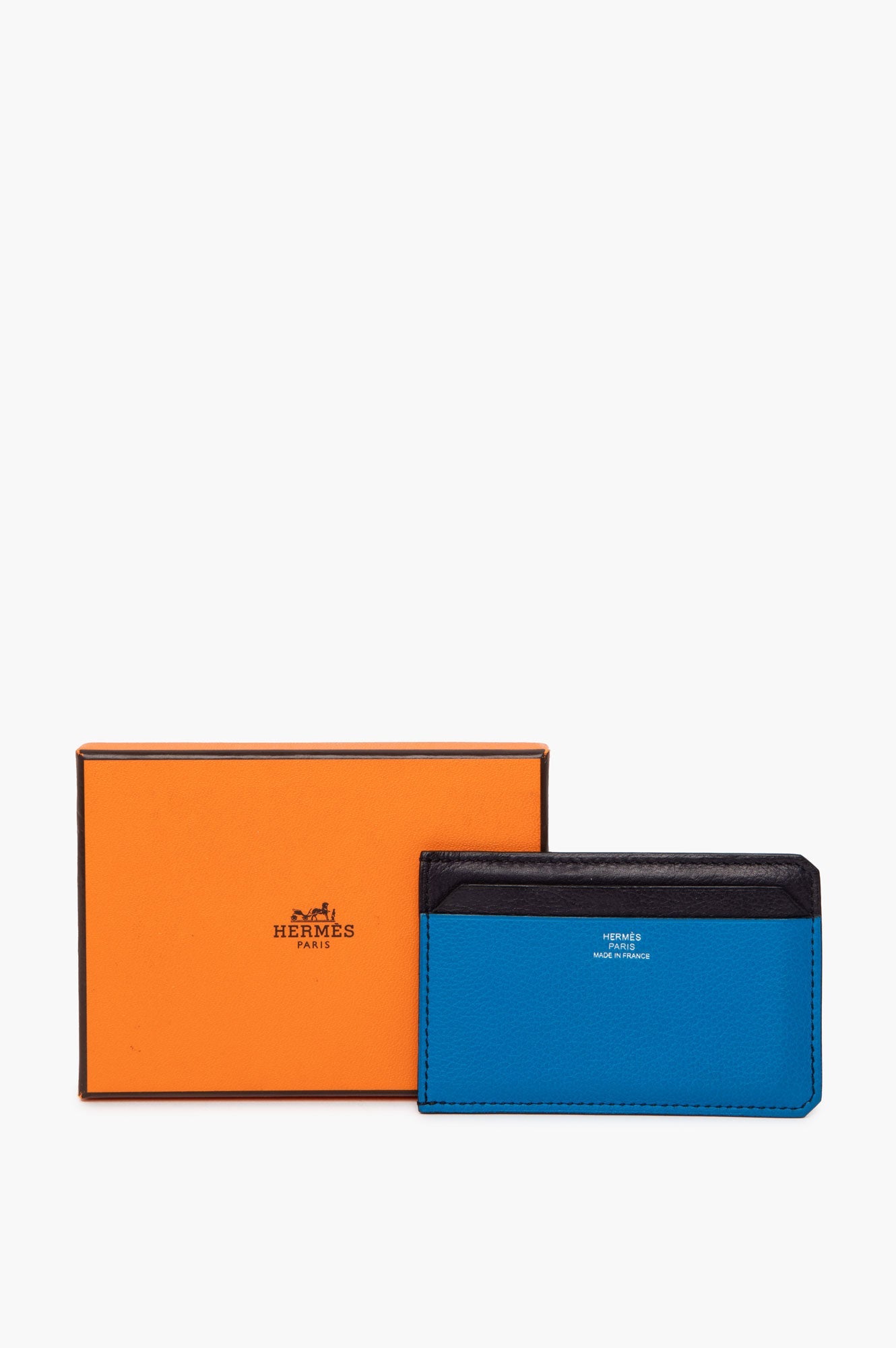 Hermès Blue/Black City 4CC Cardholder