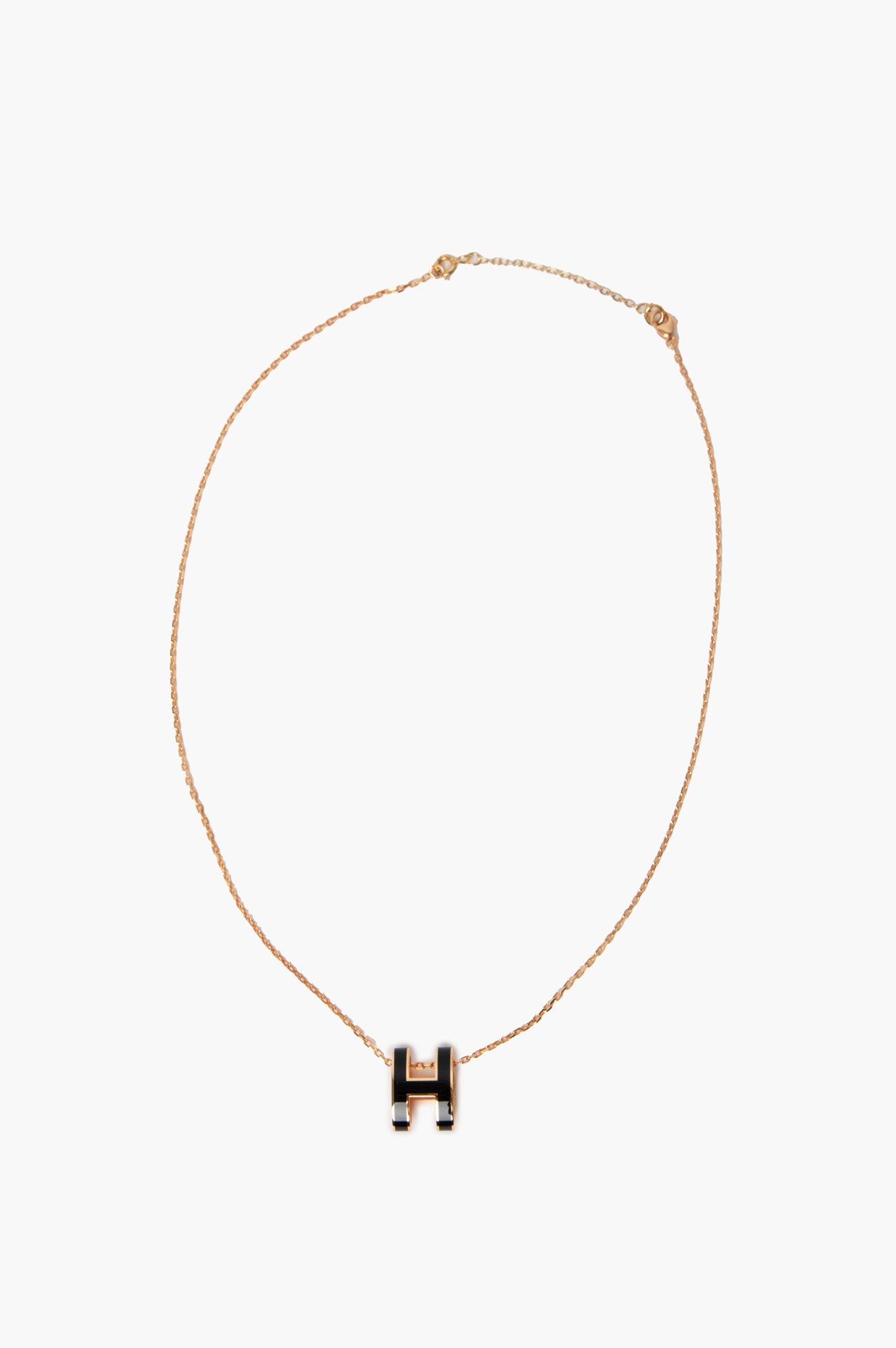 Hermès Black/Rose Gold Plated Pop H Necklace
