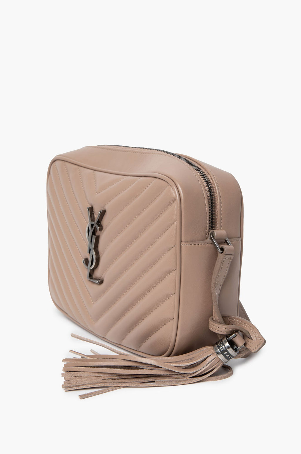 Saint Laurent Beige Quilted Leather Lou Camera Bag