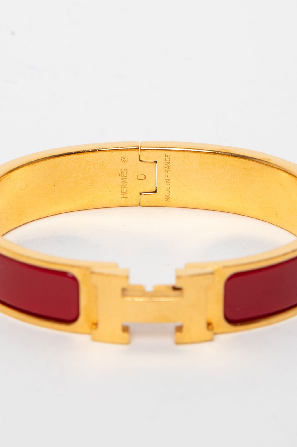 Hermès Gold Plated Red Clic H Bracelet