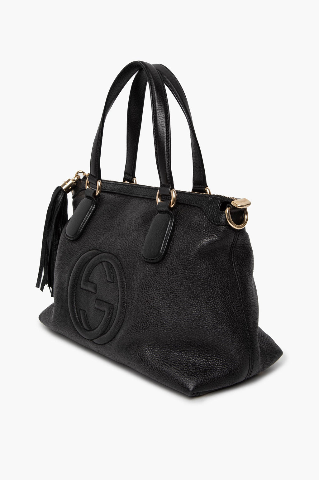 Gucci Black Pebbled Leather Soho Working Tote Bag