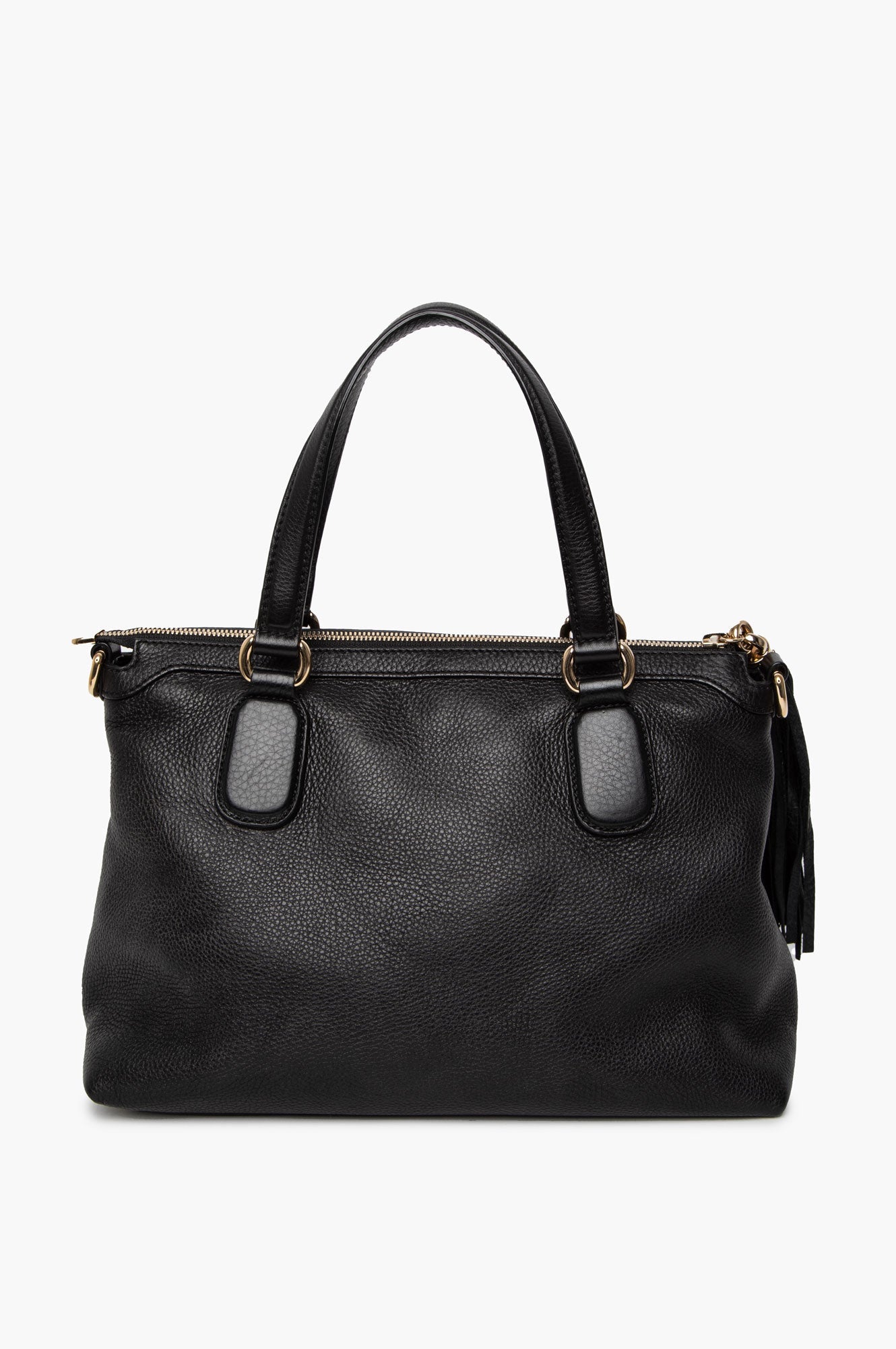 Gucci Black Pebbled Leather Soho Working Tote Bag