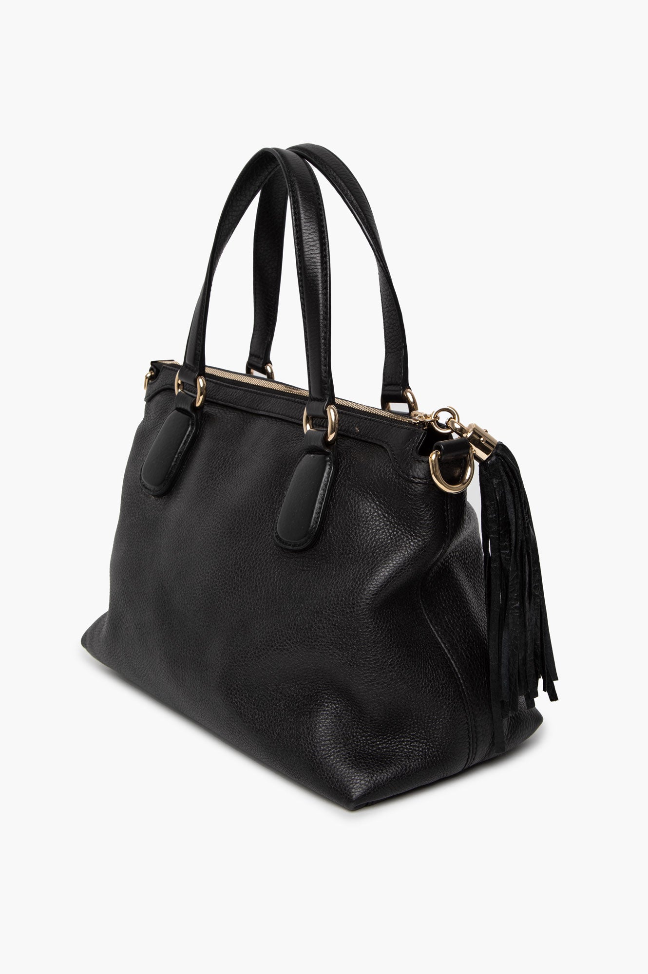 Gucci Black Pebbled Leather Soho Working Tote Bag