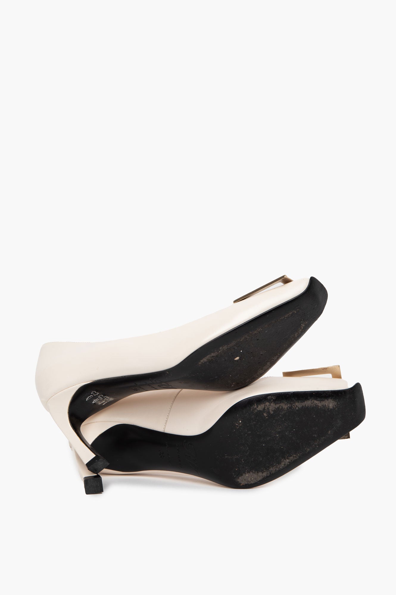 Roger Vivier White Leather Trompette Pumps Size 36