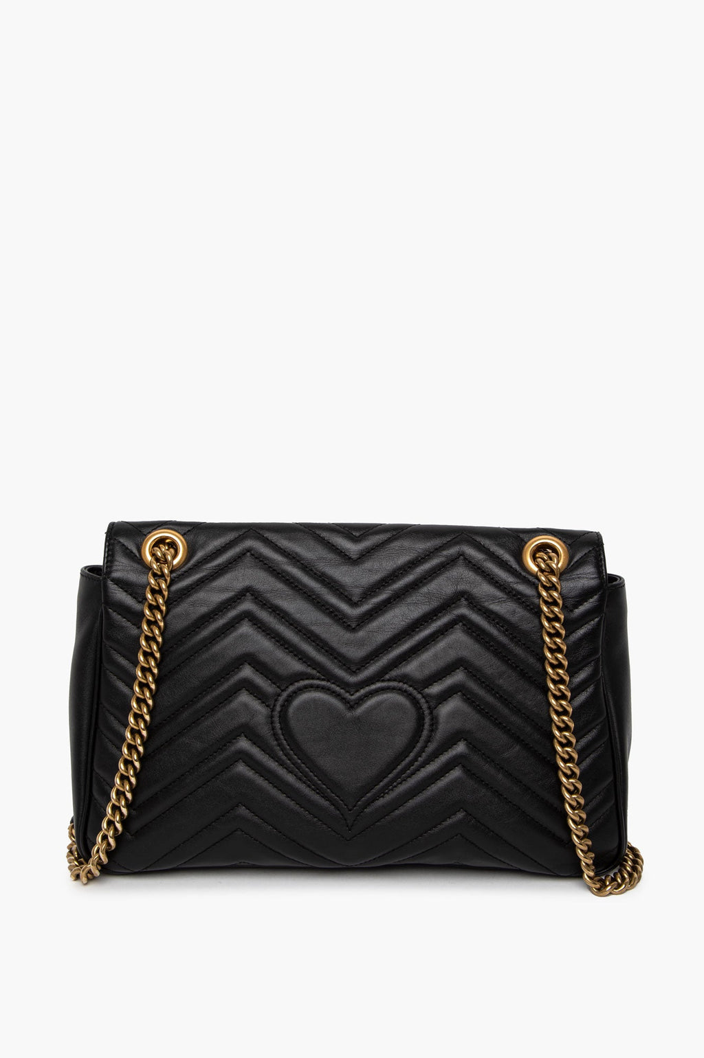 Gucci Black Leather Marmont Large Shoulder Bag