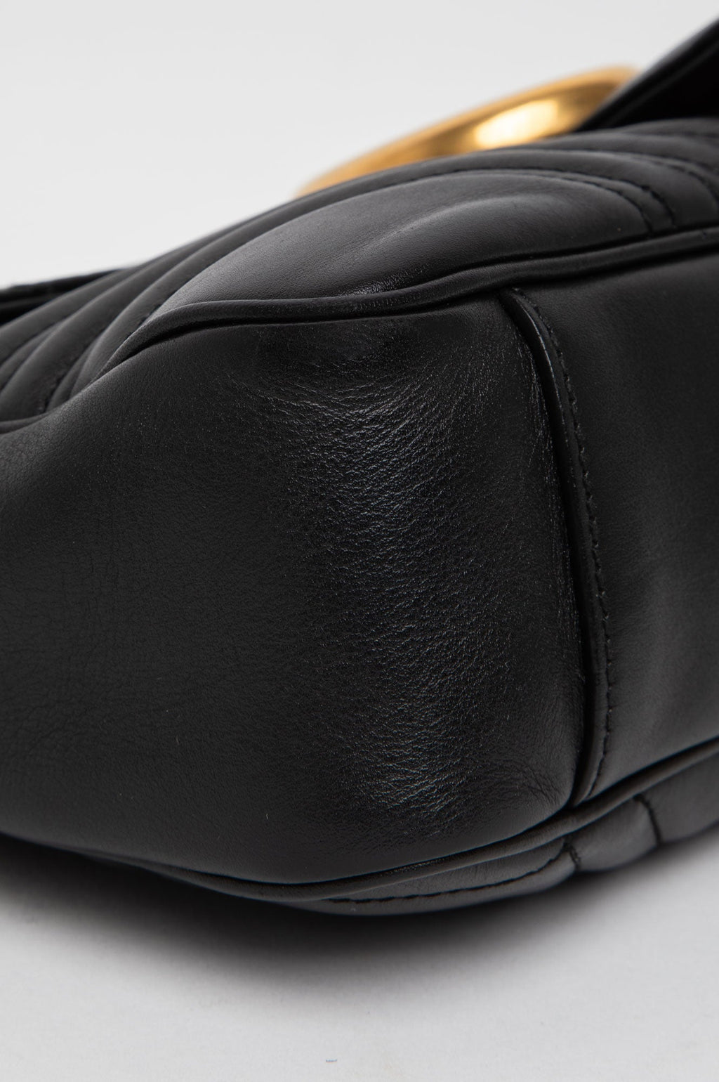 Gucci Black Leather Marmont Large Shoulder Bag