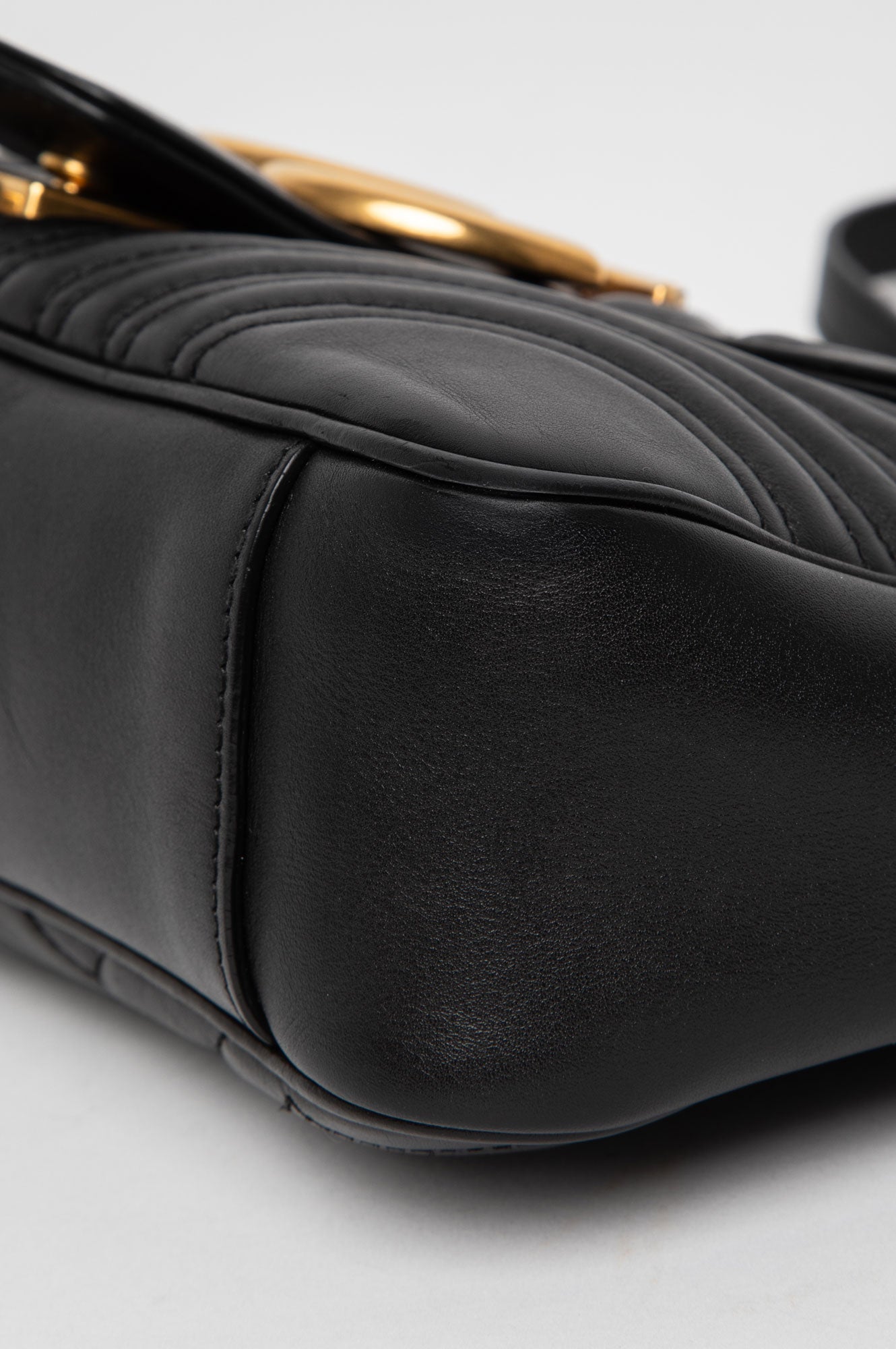 Gucci Black Leather Marmont Large Shoulder Bag