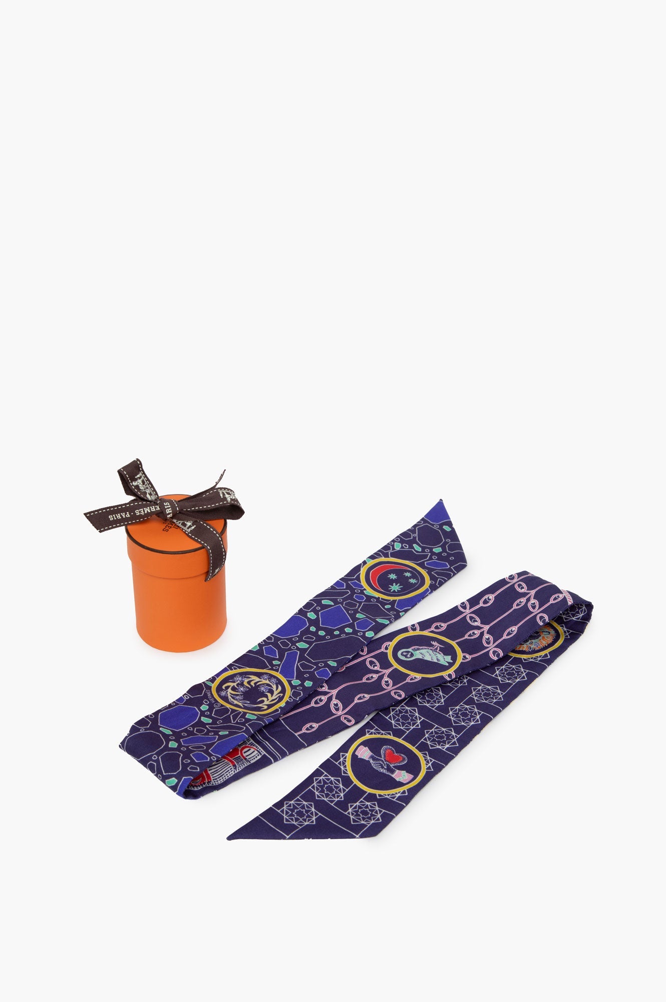 Hermes La Danse Amazones Indigo Silk Twilly