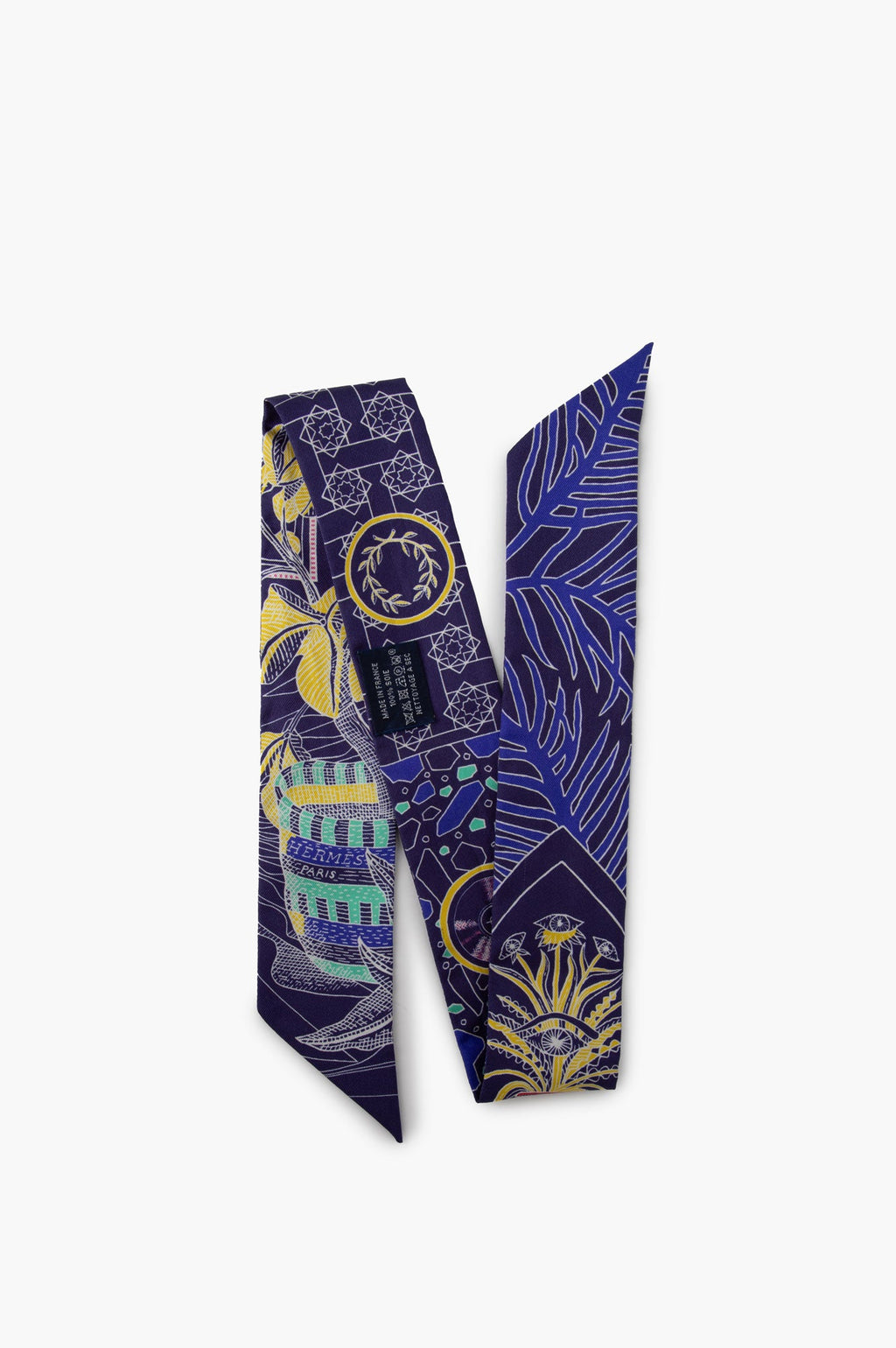 Hermes La Danse Amazones Indigo Silk Twilly
