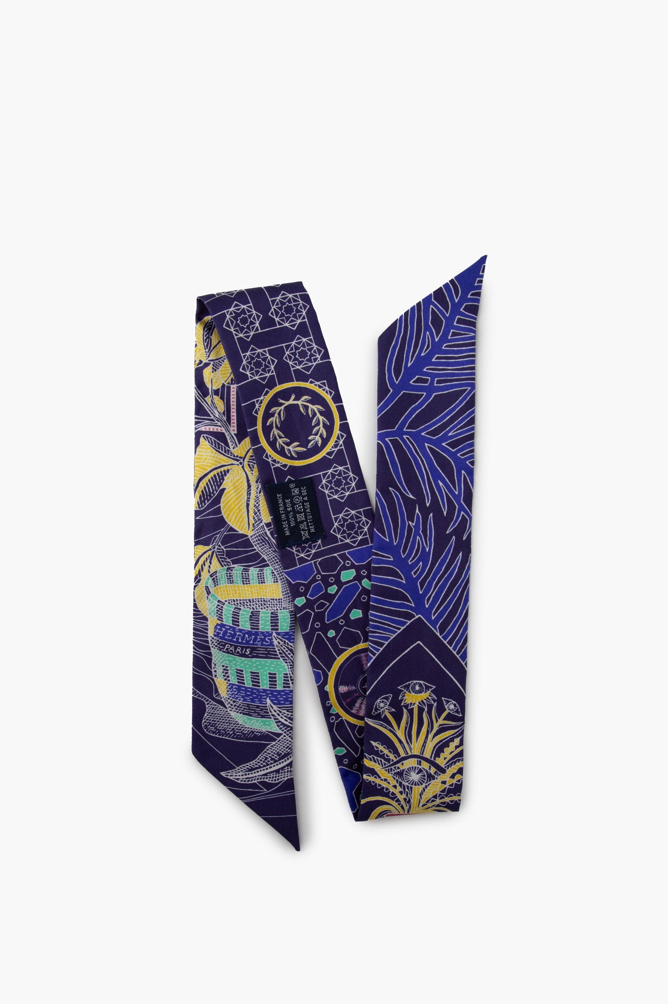 Hermes La Danse Amazones Indigo Silk Twilly