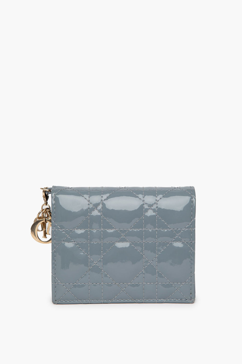 Christian Dior Cannage Patent Lady Dior Lotus Wallet