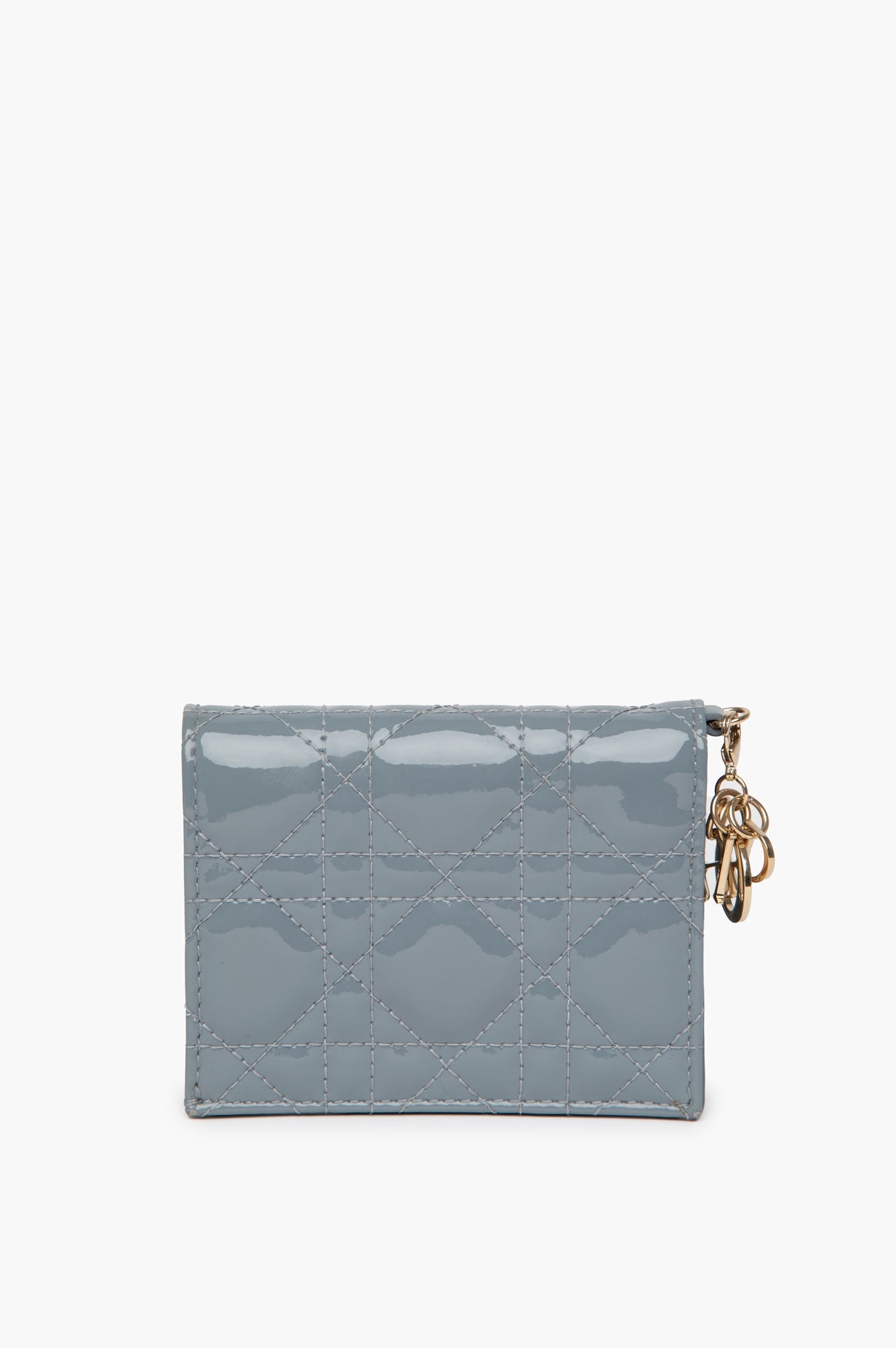 Christian Dior Cannage Patent Lady Dior Lotus Wallet