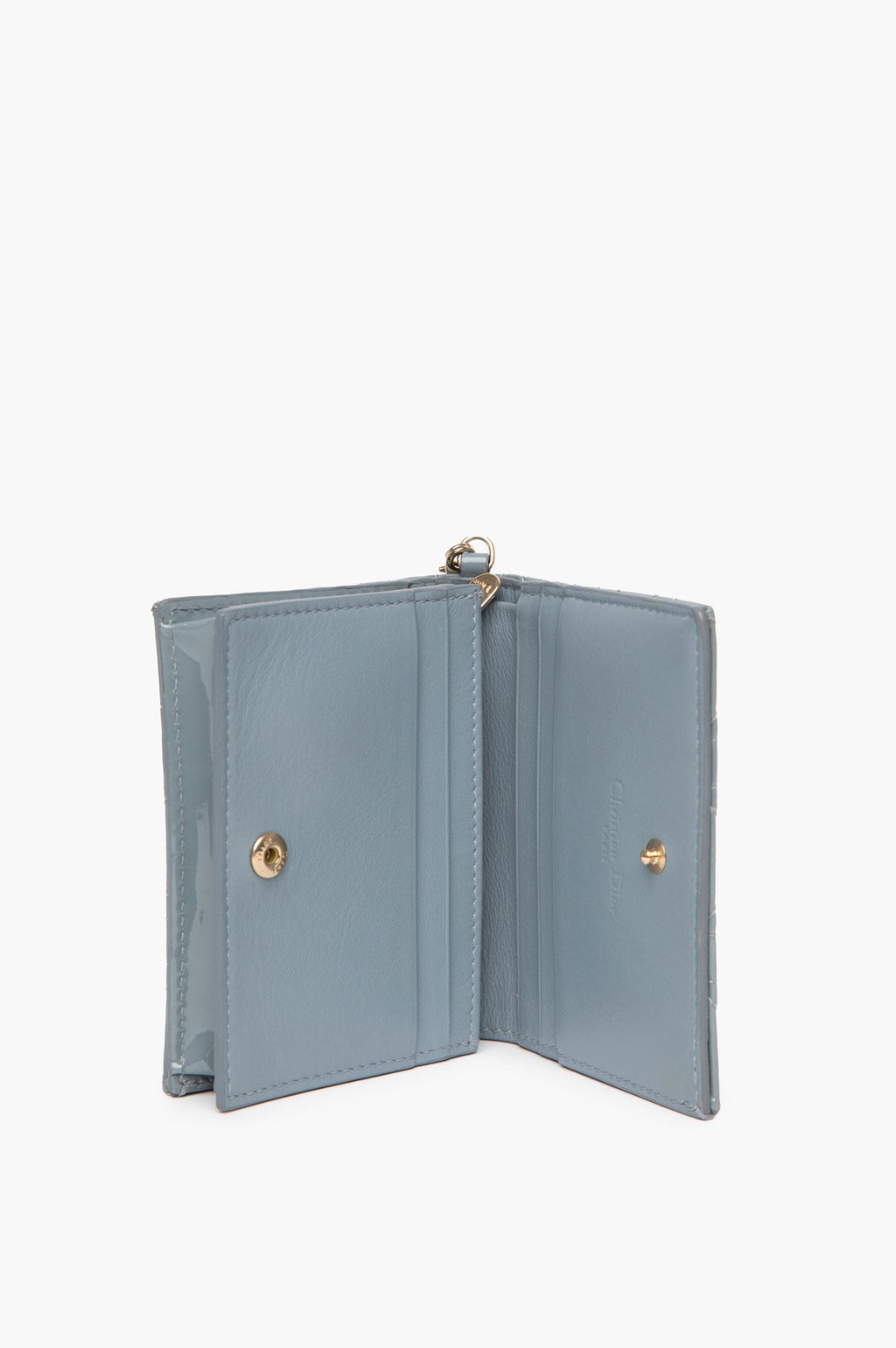 Christian Dior Cannage Patent Lady Dior Lotus Wallet