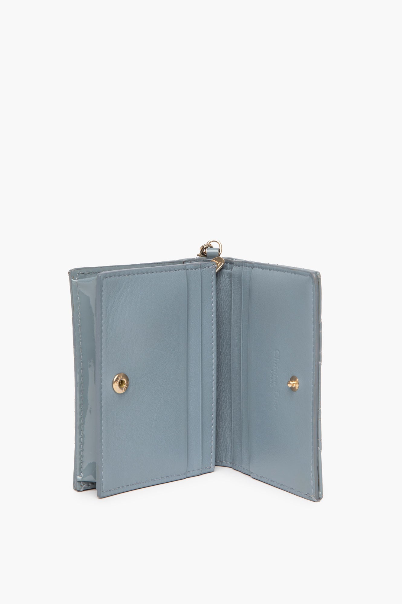 Christian Dior Cannage Patent Lady Dior Lotus Wallet