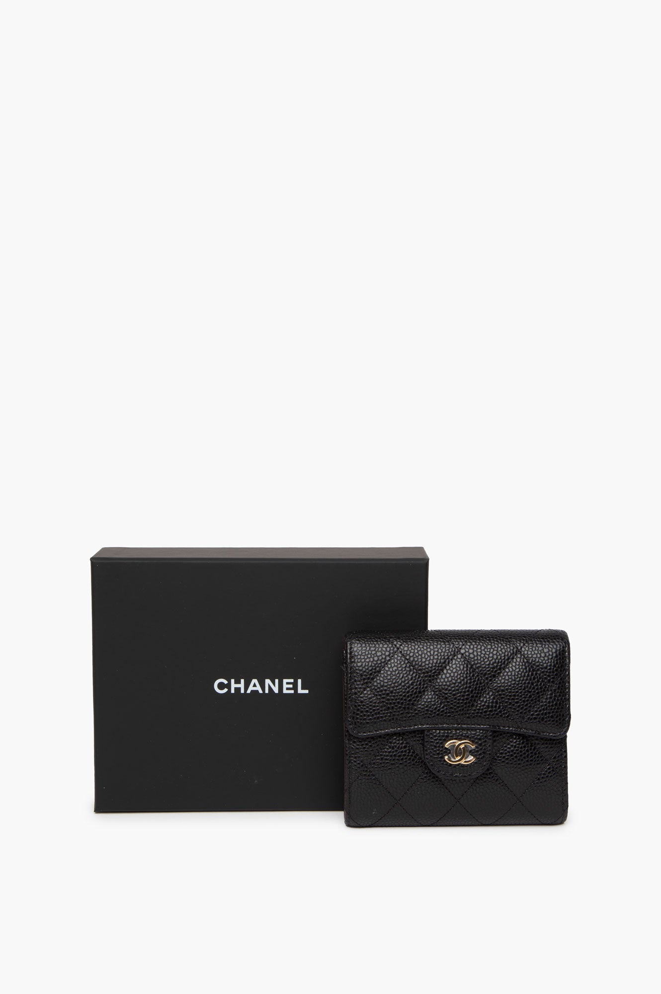 Chanel 2023 Classic Black Caviar Wallet