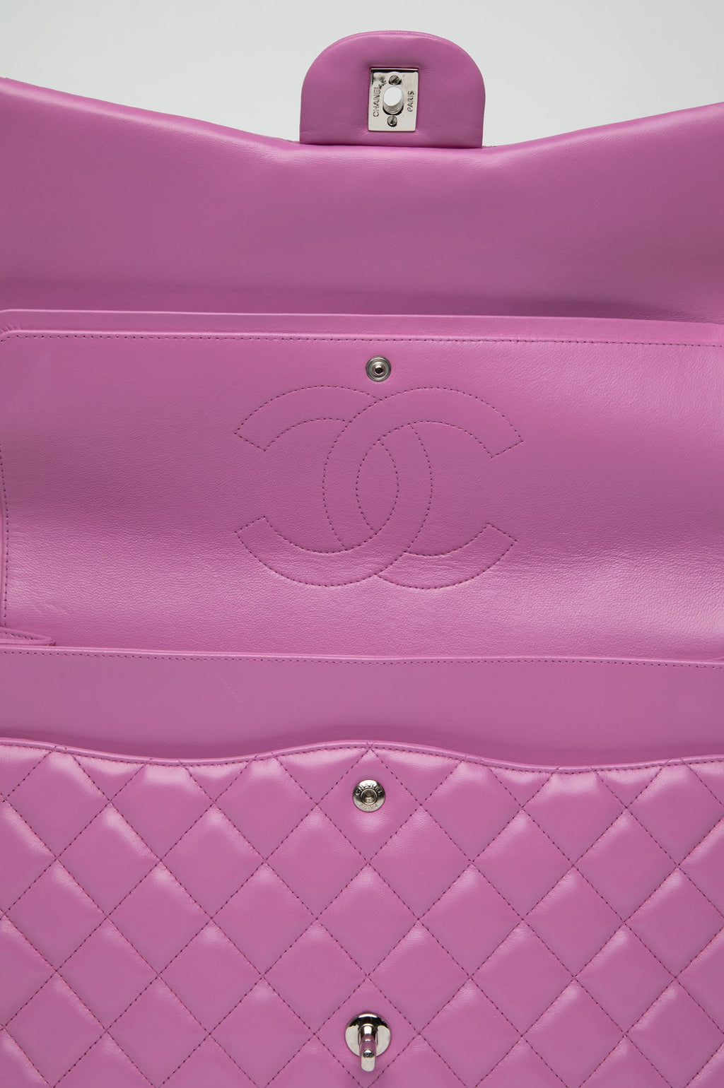 Chanel 2011 Lilac Maxi Lambskin Double Flap Bag