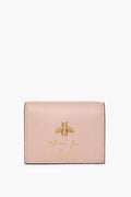 Gucci Pink Animalier Leather Bi-fold Wallet Bee