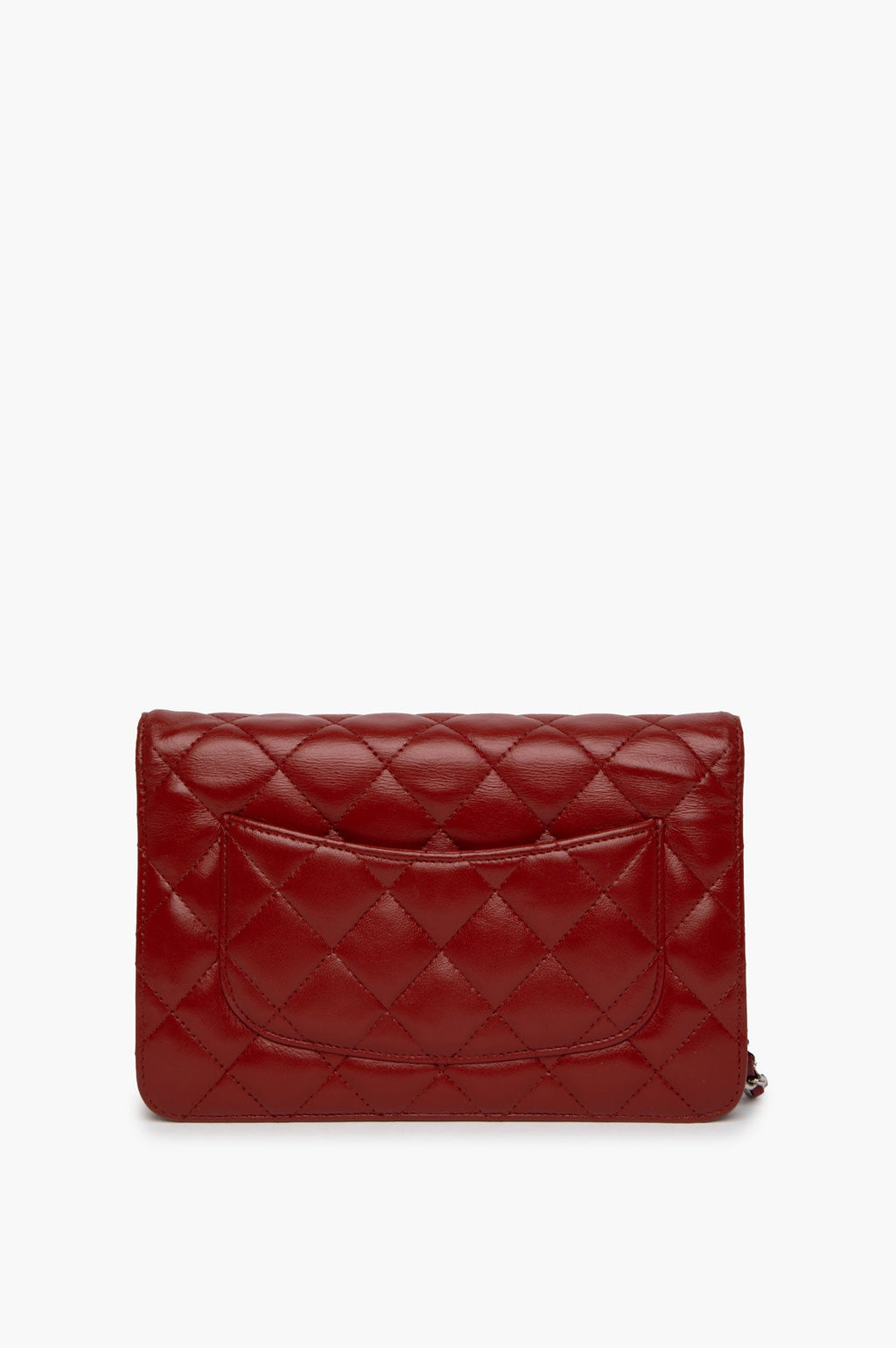 Chanel Red Lambskin Wallet on Chain