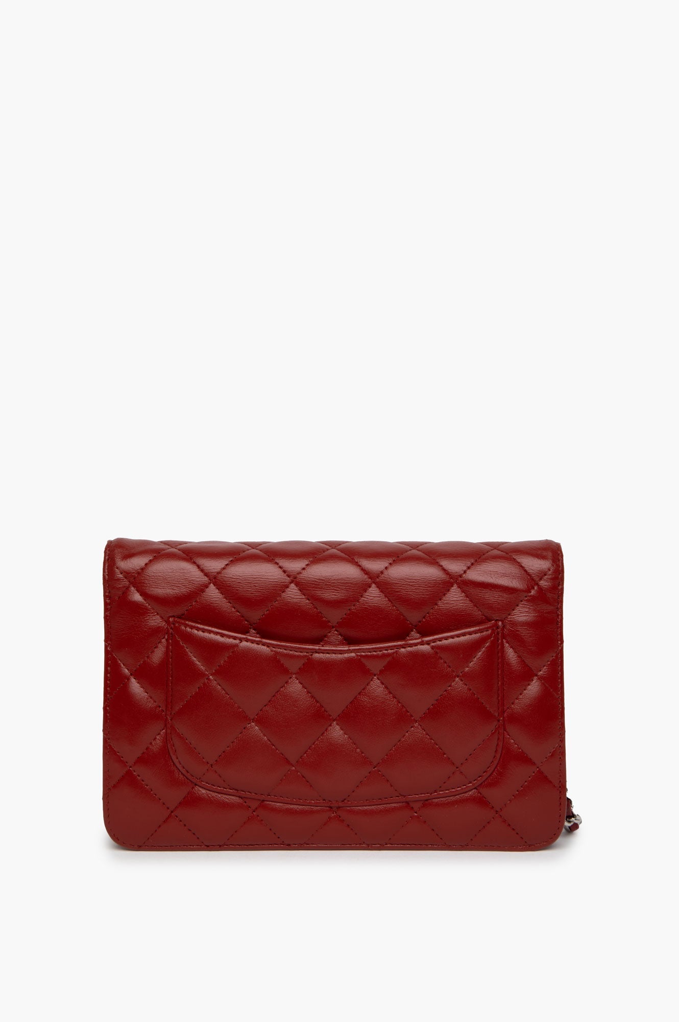 Chanel Red Lambskin Wallet on Chain