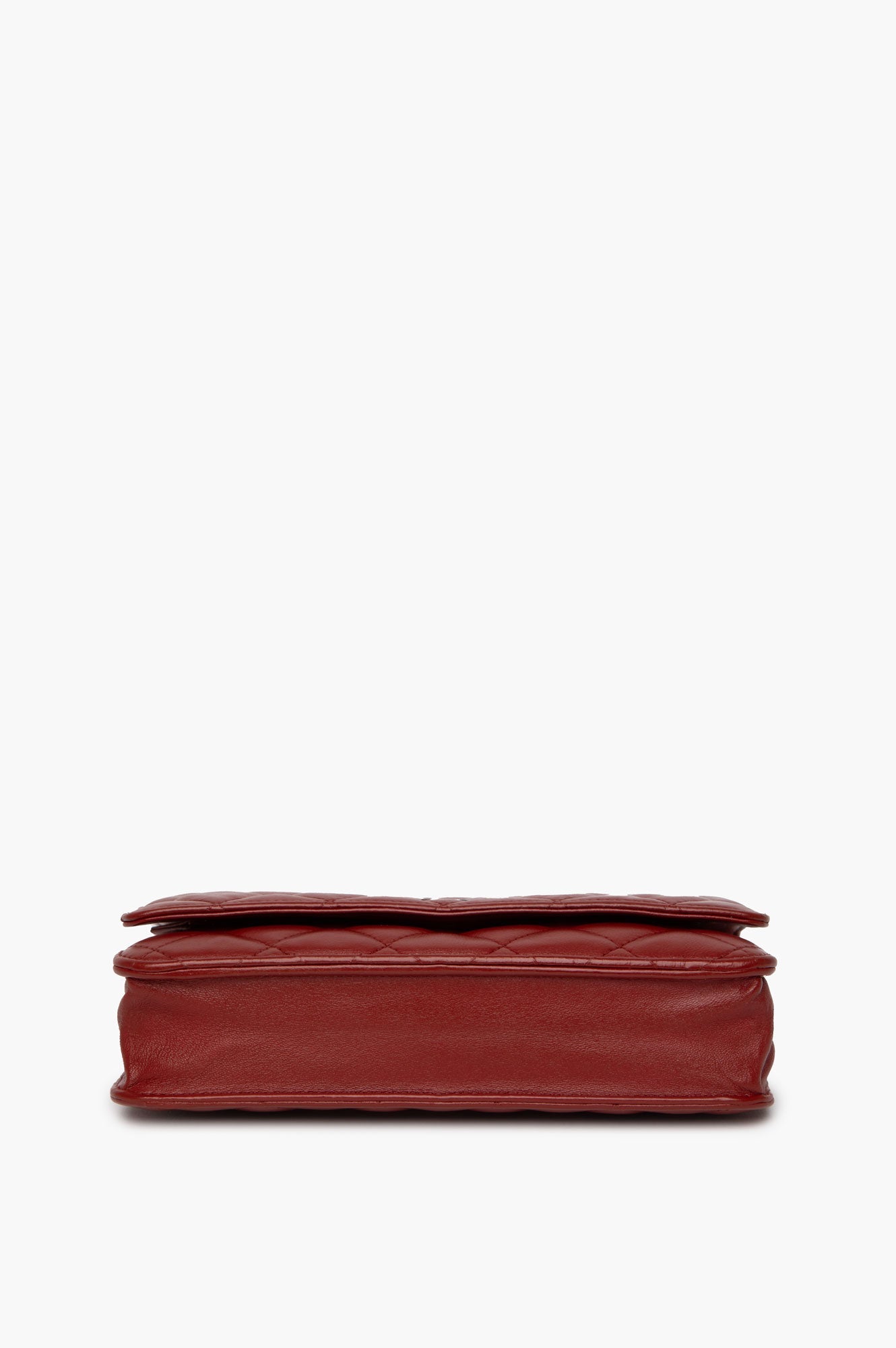 Chanel Red Lambskin Wallet on Chain