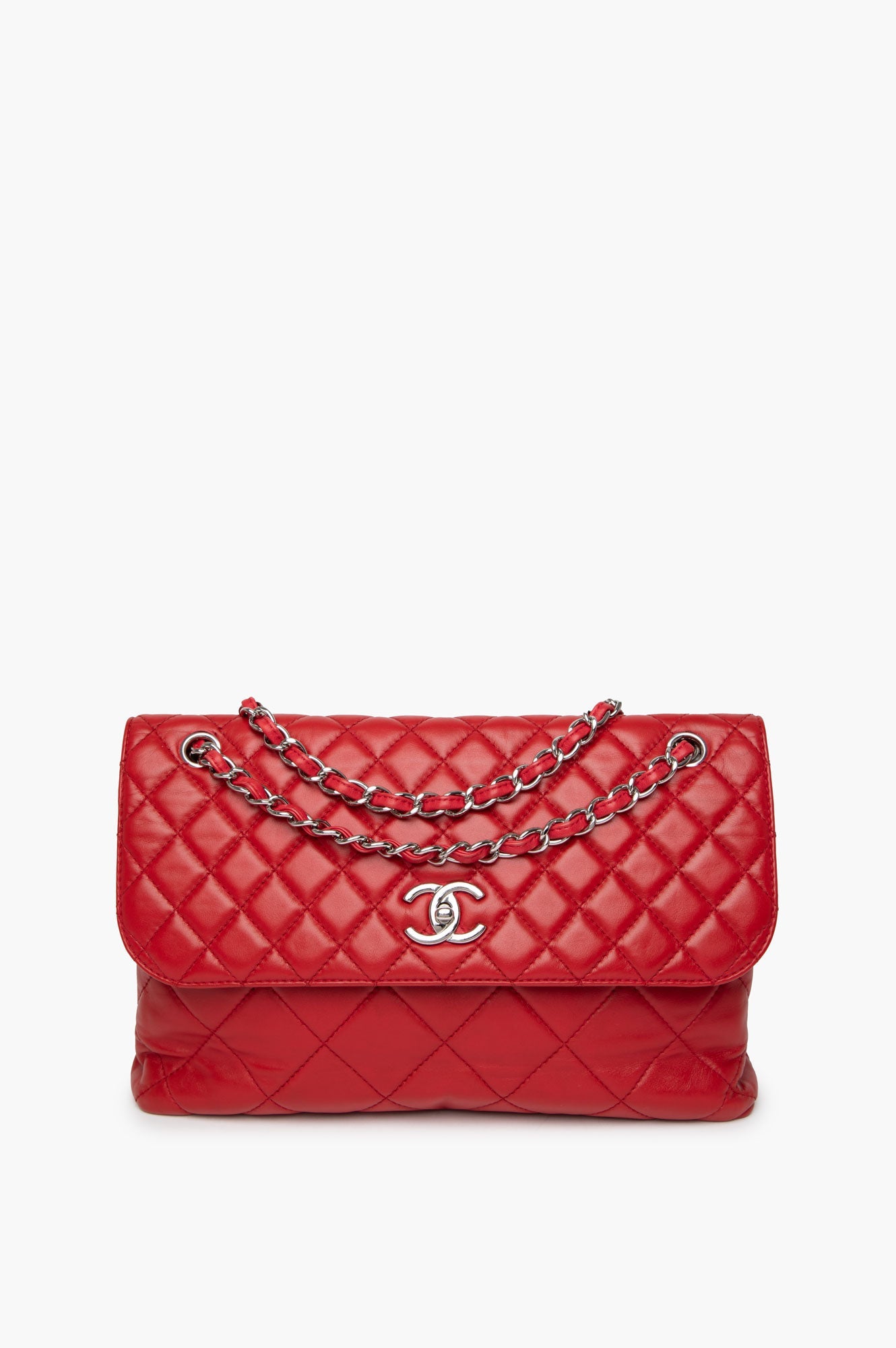 Chanel 2011 Red Maxi Lambskin Flap Bag