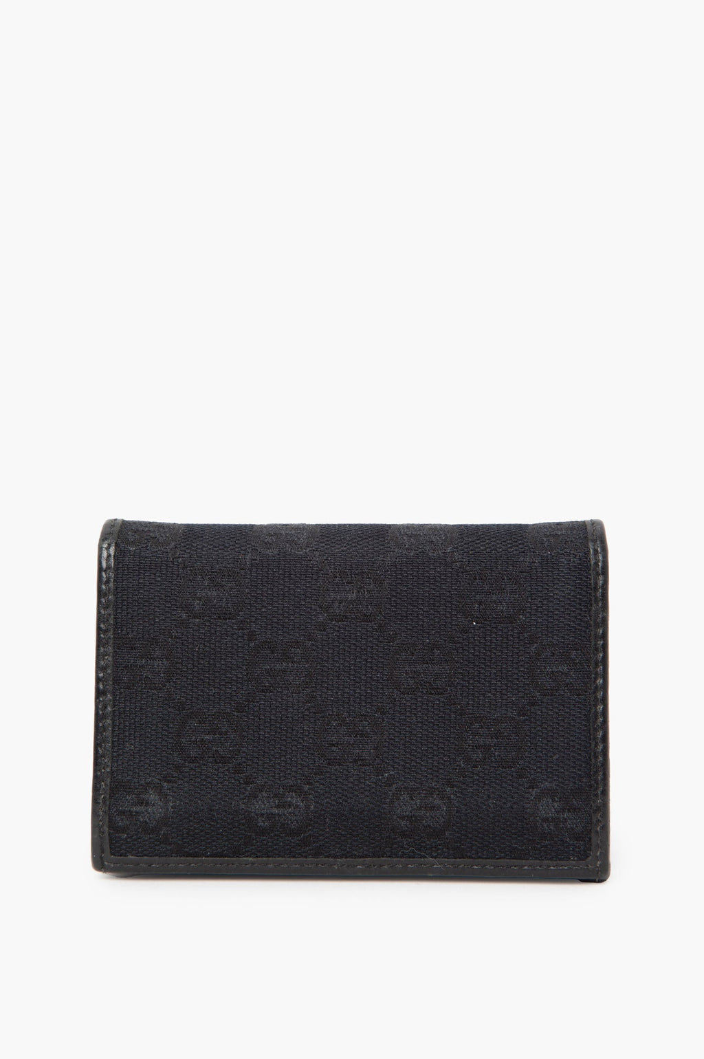 Gucci Vintage Gold Buckle GG Canvas Bi-fold Wallet