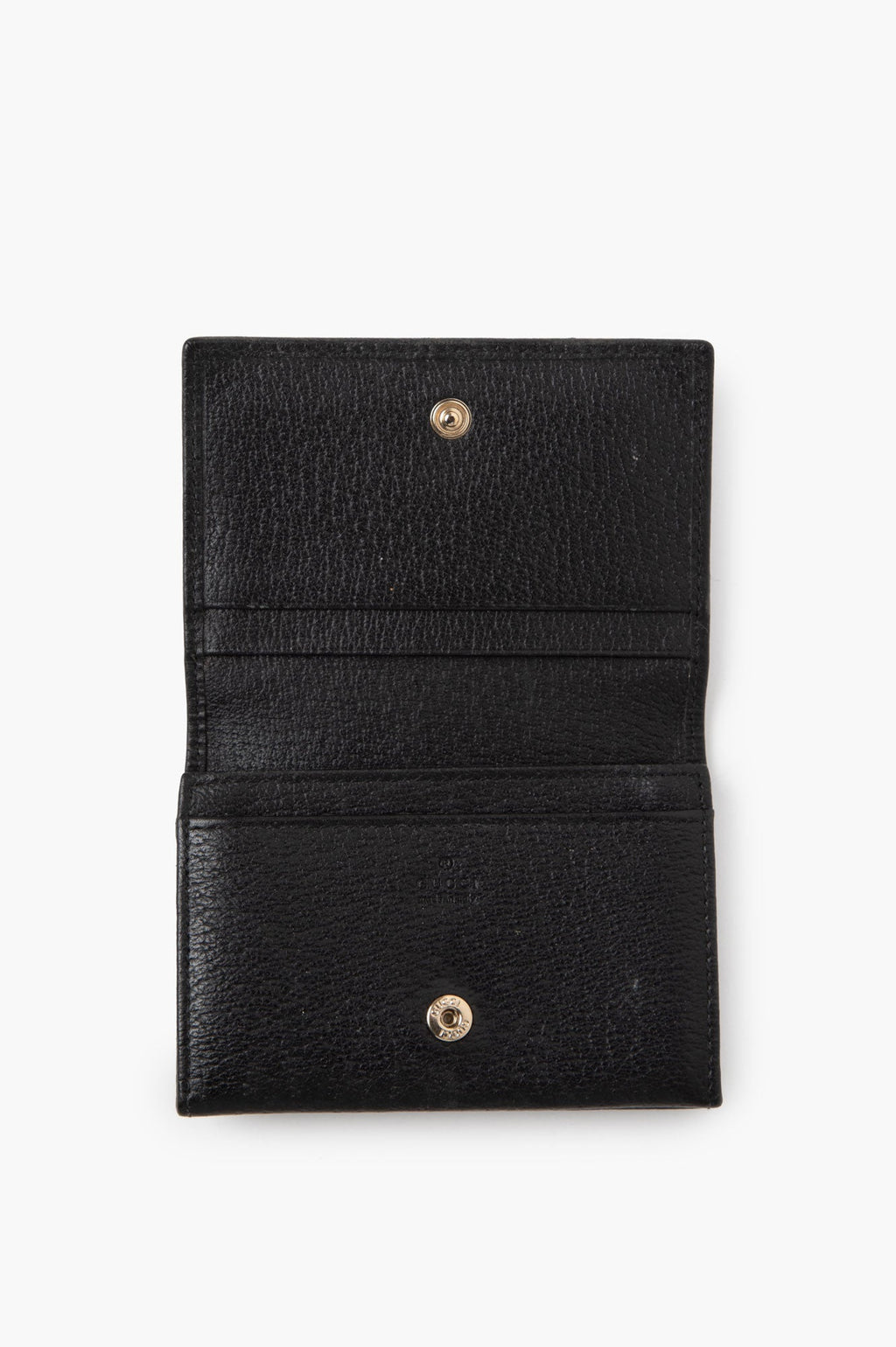 Gucci Vintage Gold Buckle GG Canvas Bi-fold Wallet