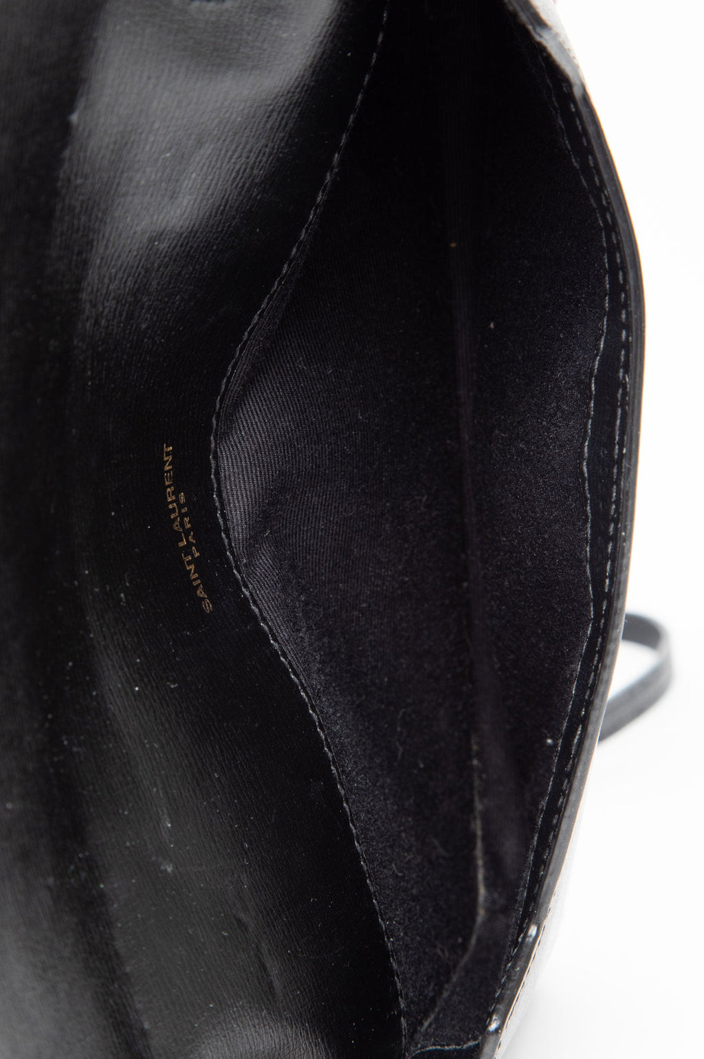 Saint Laurent Black Smooth Leather Cassandre Phone Bag