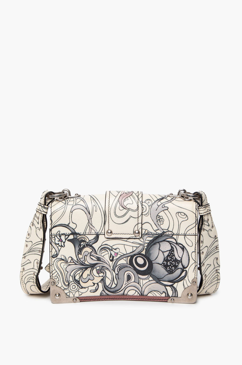 Prada x James Jean Limited Edition Glace Calfskin Rabbit Print Cahier Bag