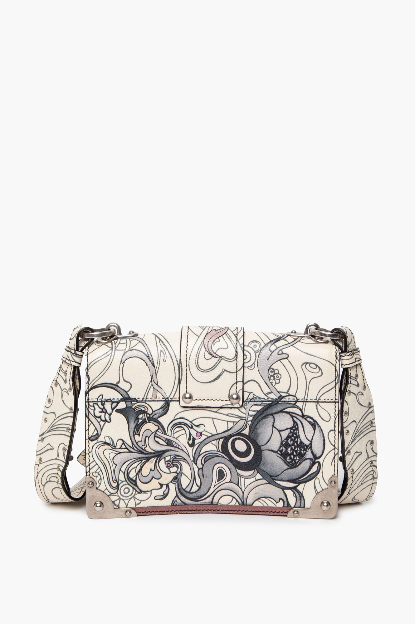 Prada x James Jean Limited Edition Glace Calfskin Rabbit Print Cahier Bag