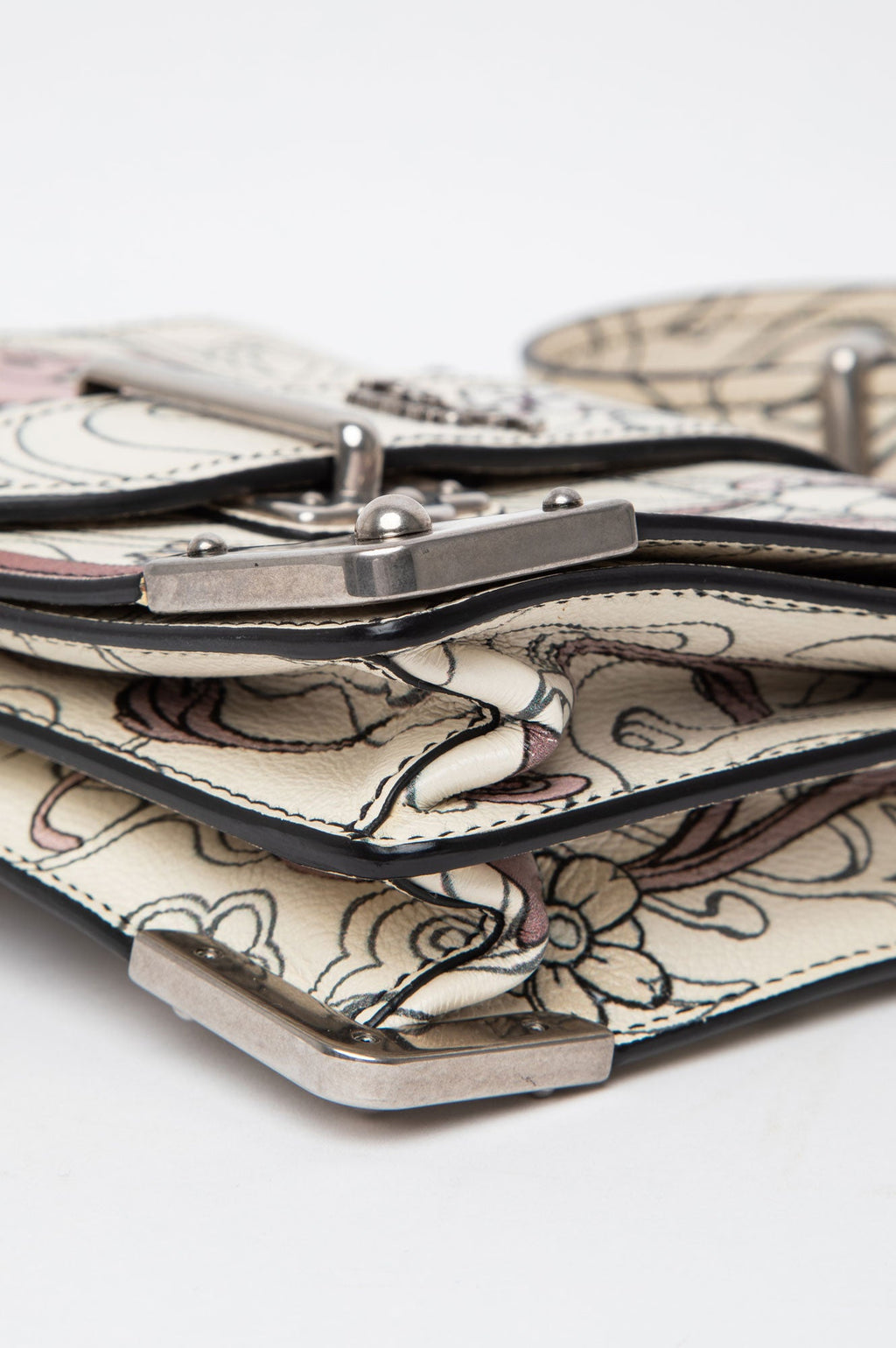 Prada x James Jean Limited Edition Glace Calfskin Rabbit Print Cahier Bag