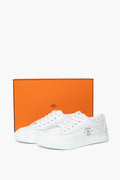 Hermès White Calfskin Get Sneakers Size 37