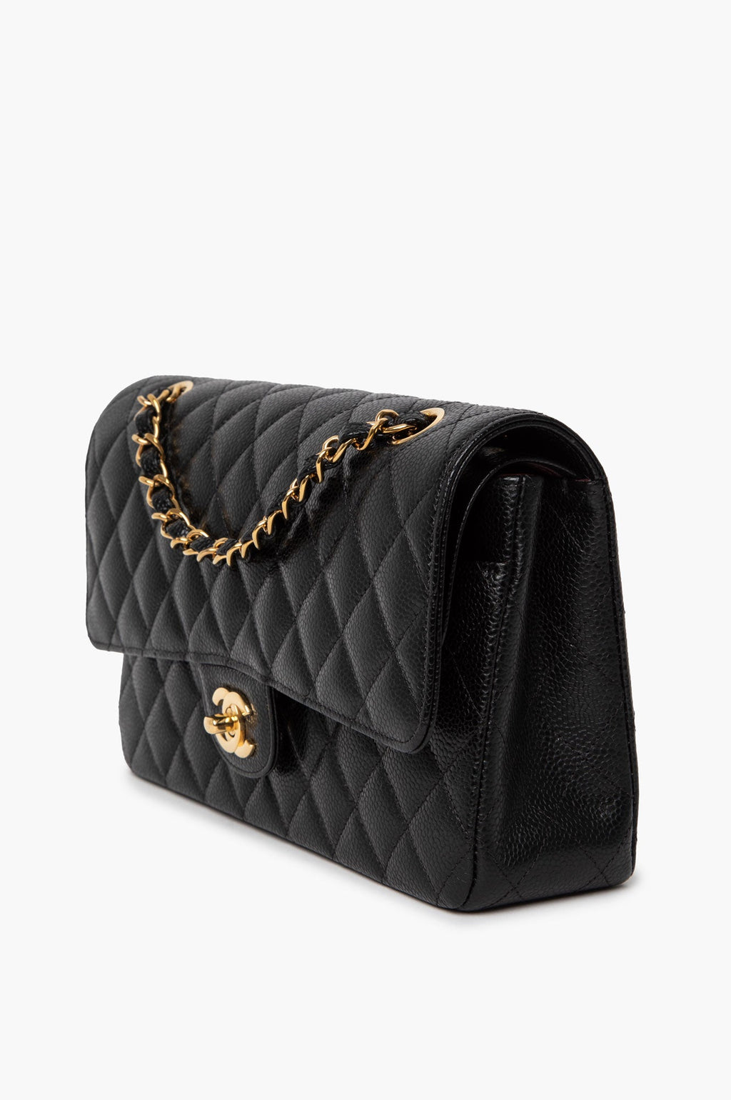 Chanel Black Caviar Medium Classic Double Flap GHW