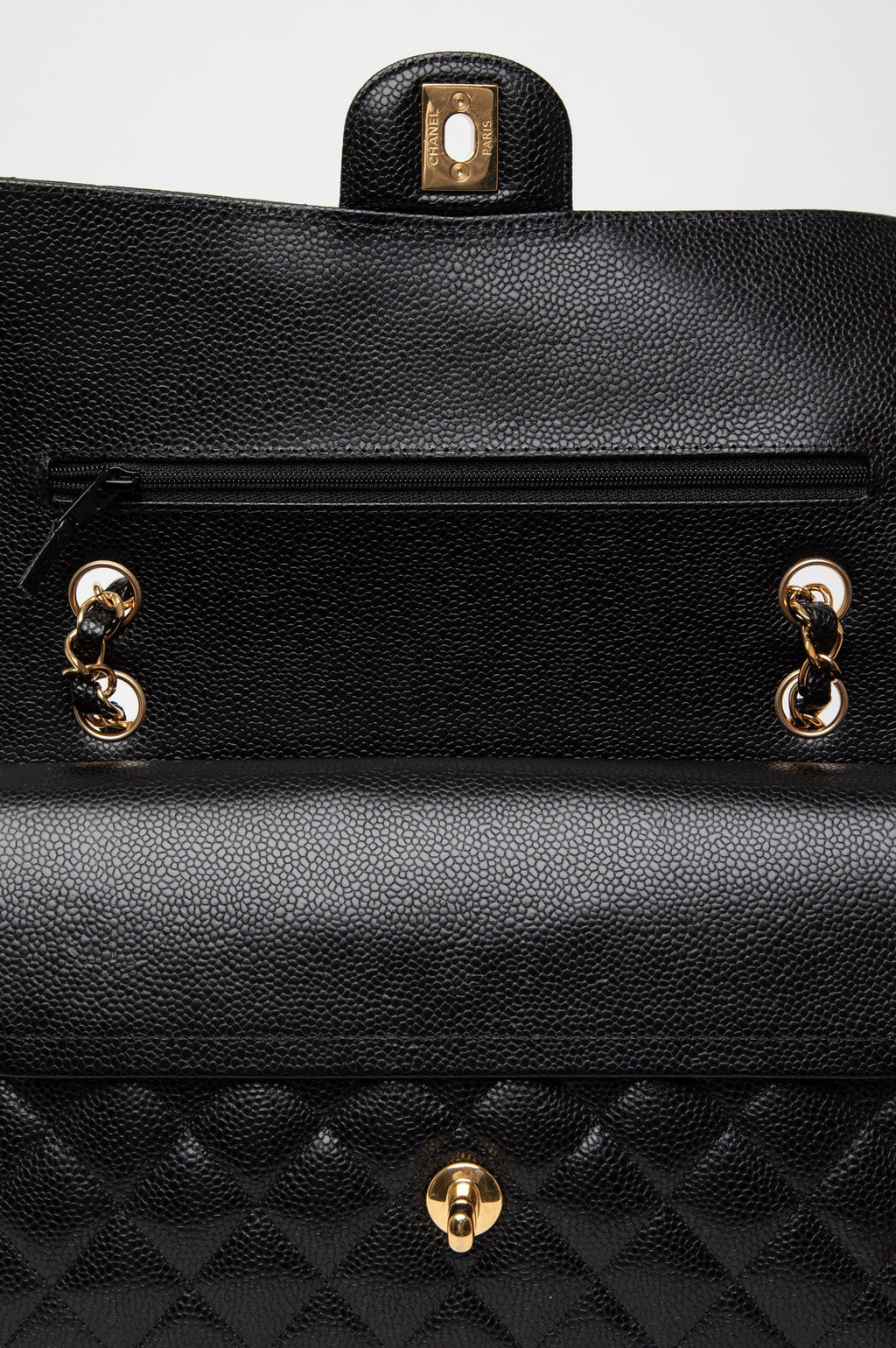 Chanel Black Caviar Medium Classic Double Flap GHW