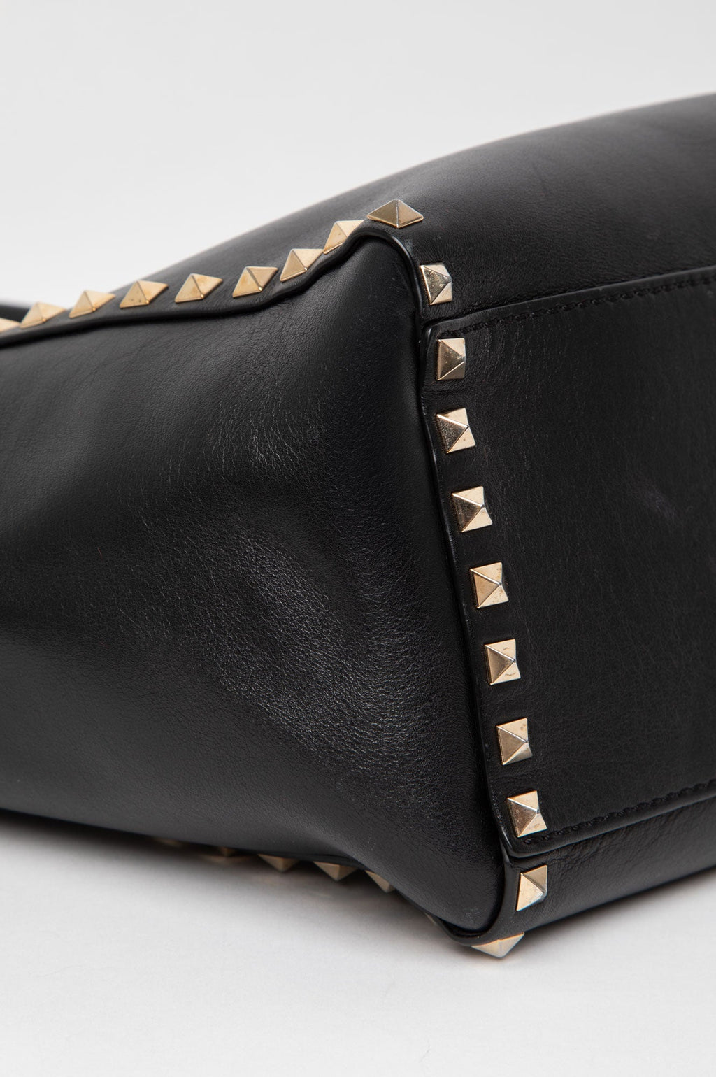 Valentino Black Calfskin Medium Rockstud Tote w/ Strap