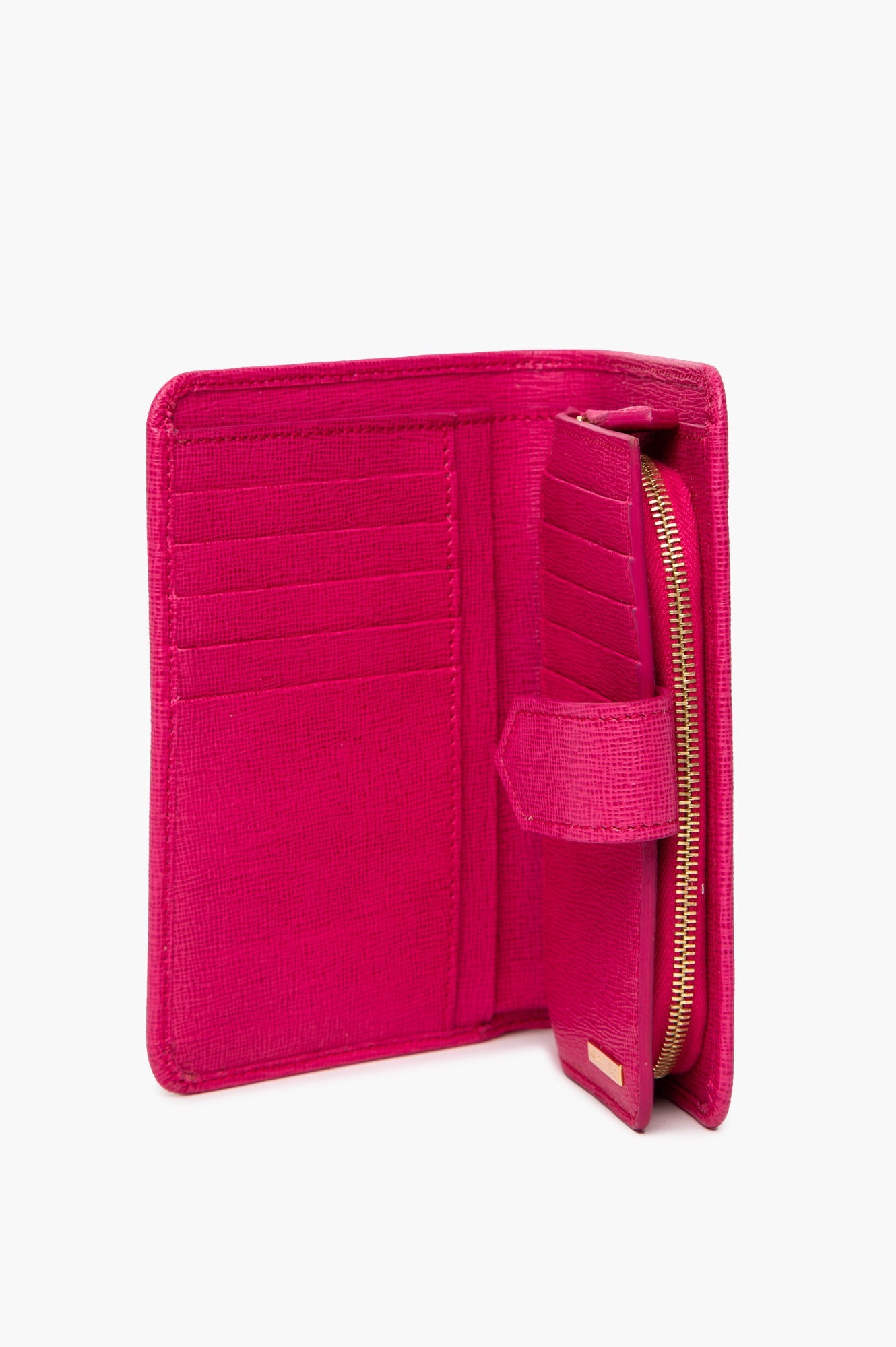 Fendi Karl Lagerfeld 2014 Magenta Leather Crayons Zip Wallet
